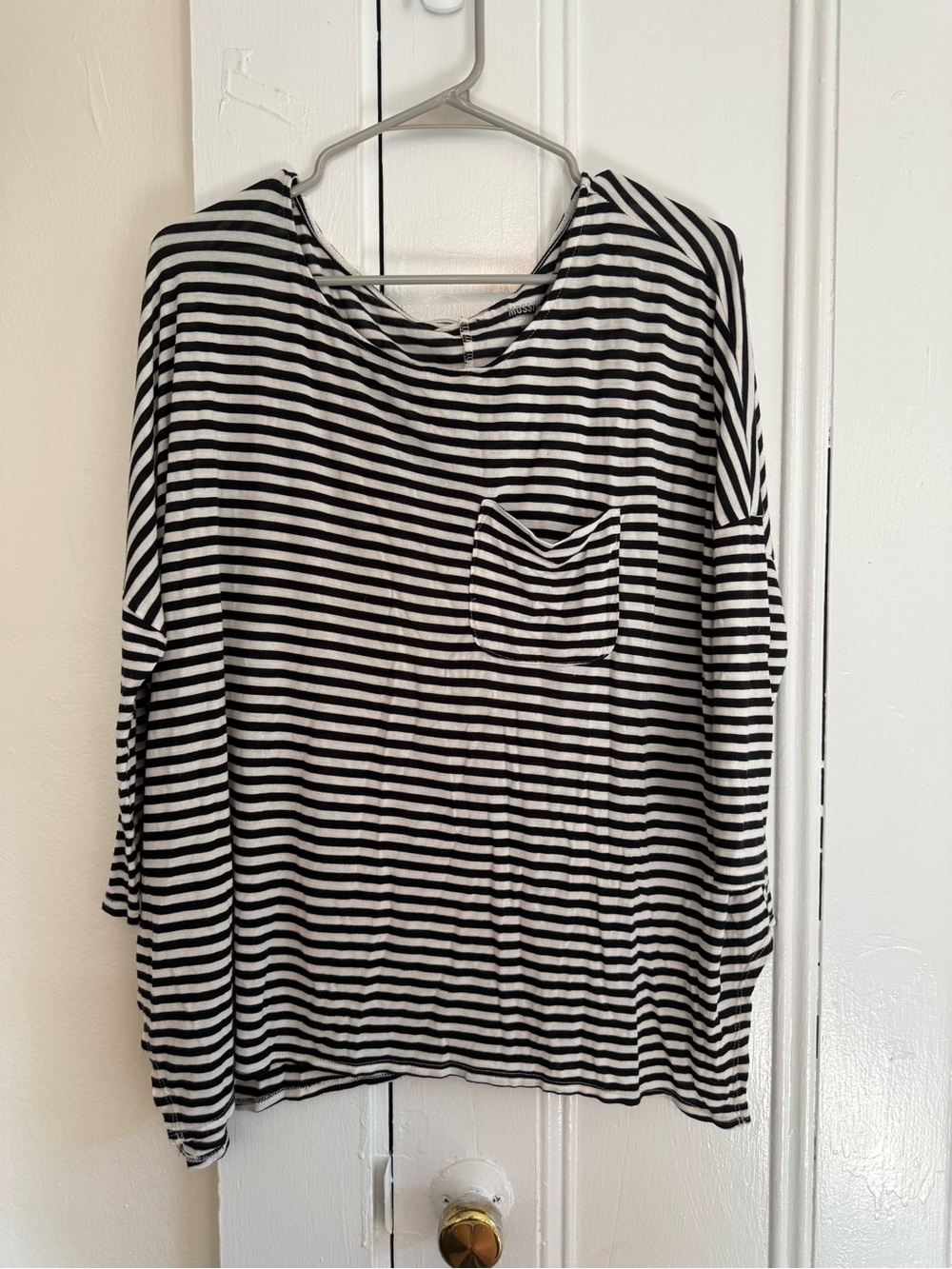 Mossimo Supply Co. Black & White Striped Long Sleeve Top